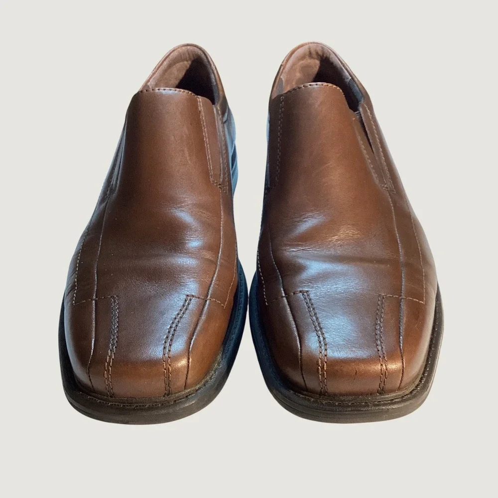 Clarks Leather Loafers Mens 11M Brown Slip On Dress Shoes Business Casual Office